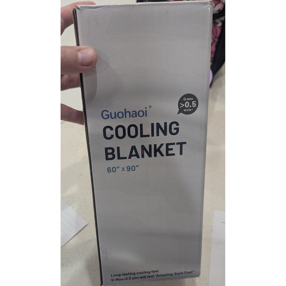 Guohaoi Cooling Blanket 60x90 Grey Q-Max 0.5 Breathable Lightweight Camping